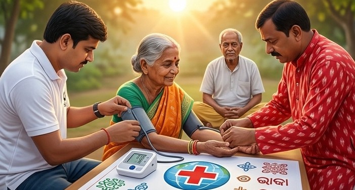 Art of Giving & Hypertension Day at Sai Jara Nivas, Raghunathpur